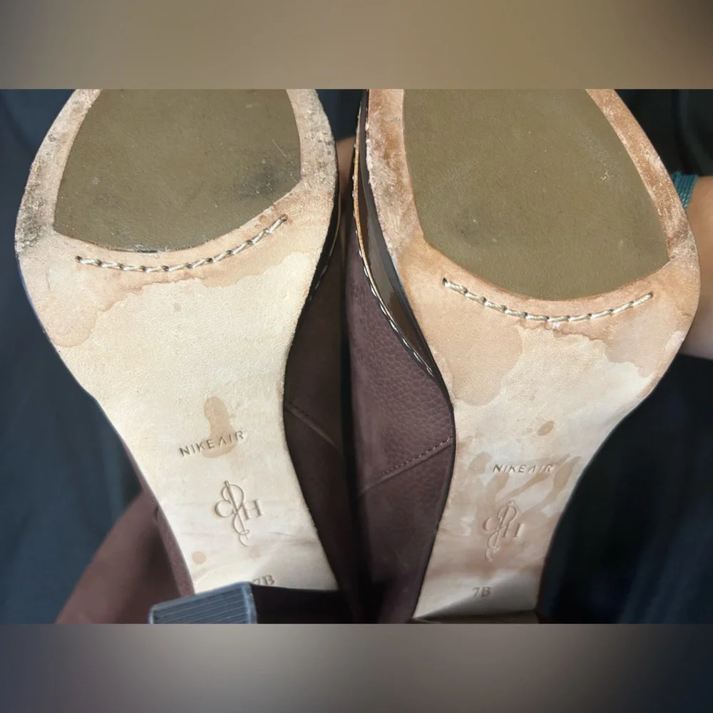 COLE HAAN Soft Leather Slouch Pull On Knee High Boots- Chesnut Brown Size 7B - Picture 8 of 8